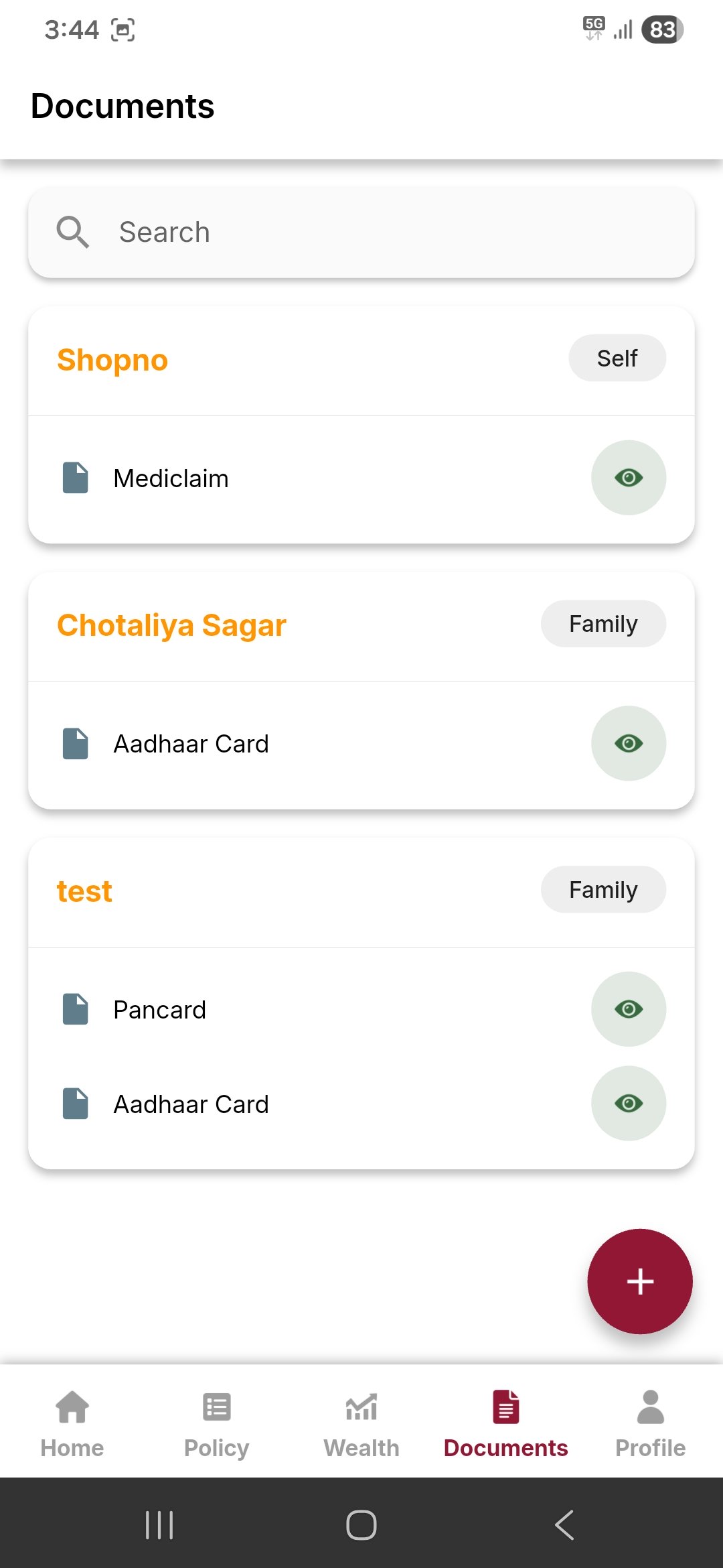 Customer App Screen